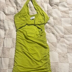 Oh Polly Vibrant Green Mini Dress